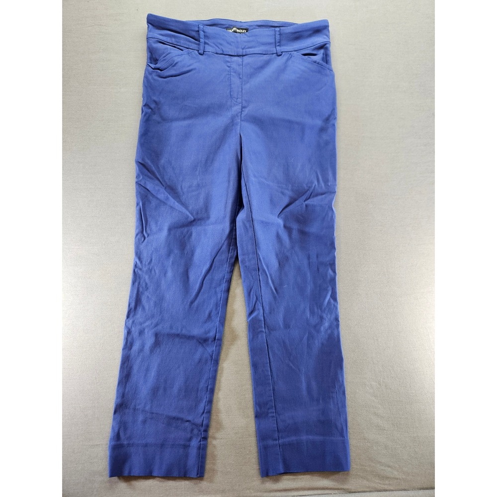 Hilary Radley Womens Royal Blue Stretch Pull On Straight Leg Pants Large D5427